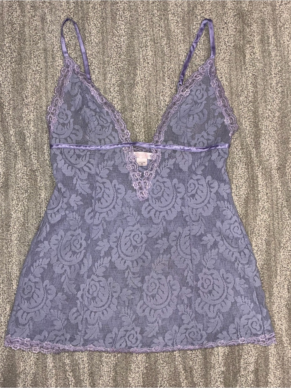 VTG Victoria’s Secret Purple Lace Babydoll Camisole Fairy Lace 2004 Women’s Sz S
